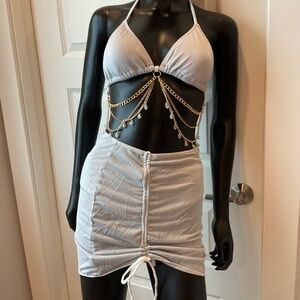 3 pc Silver Bikini with A Lot of Charms!
